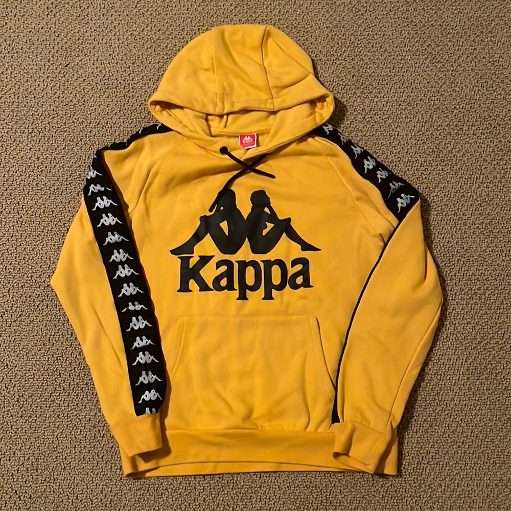 Kappa men's size small yellow orange hoodie